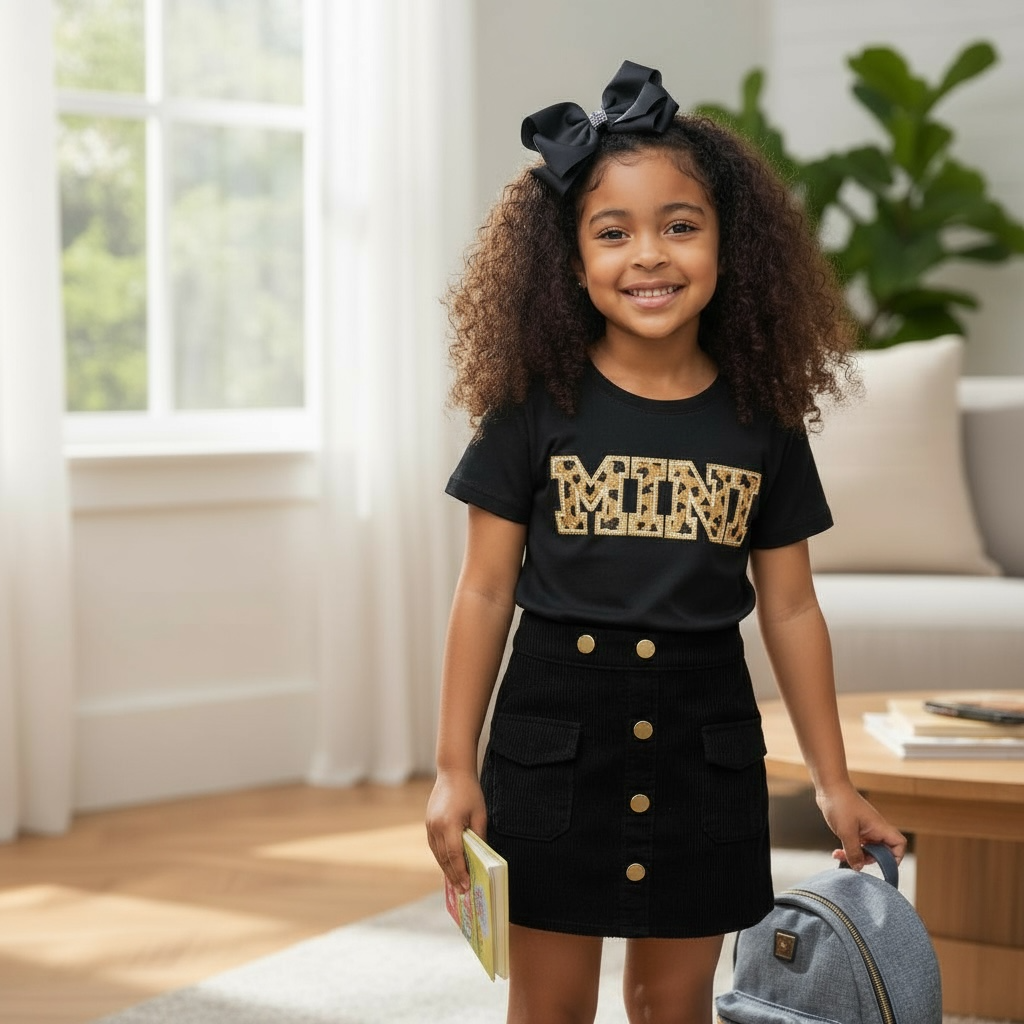Mini & Corduroy Skirt Set W/Pockets