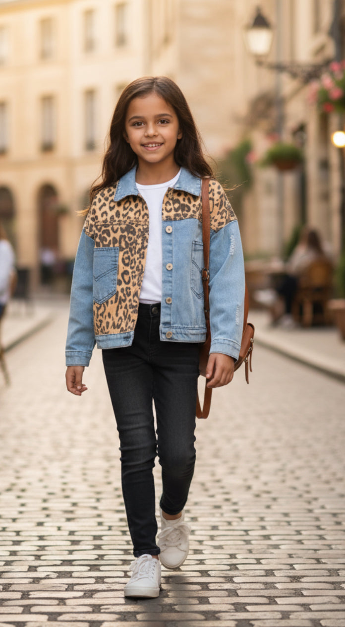 Leopard Denim Jacket