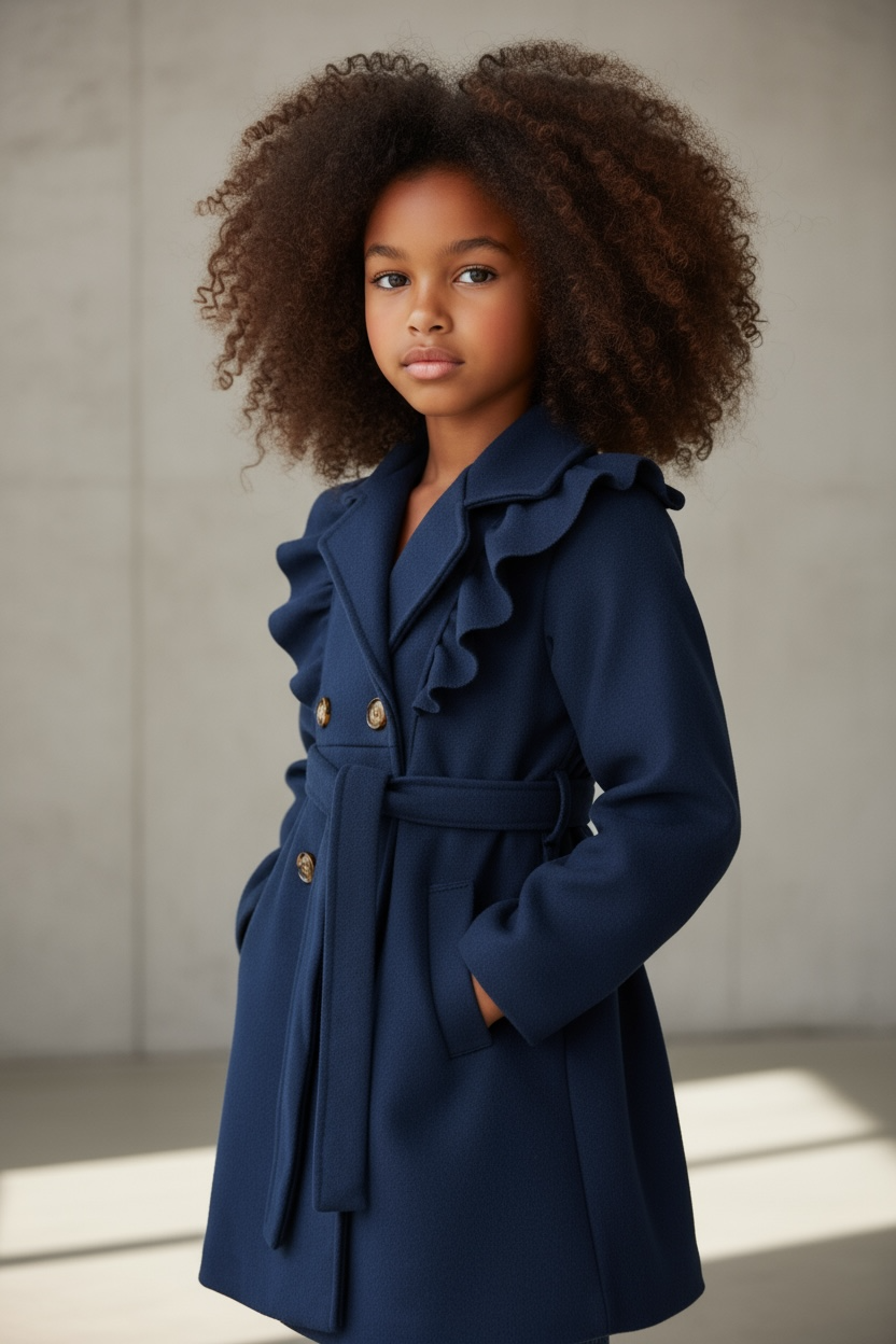 Girls Ruffled Coat