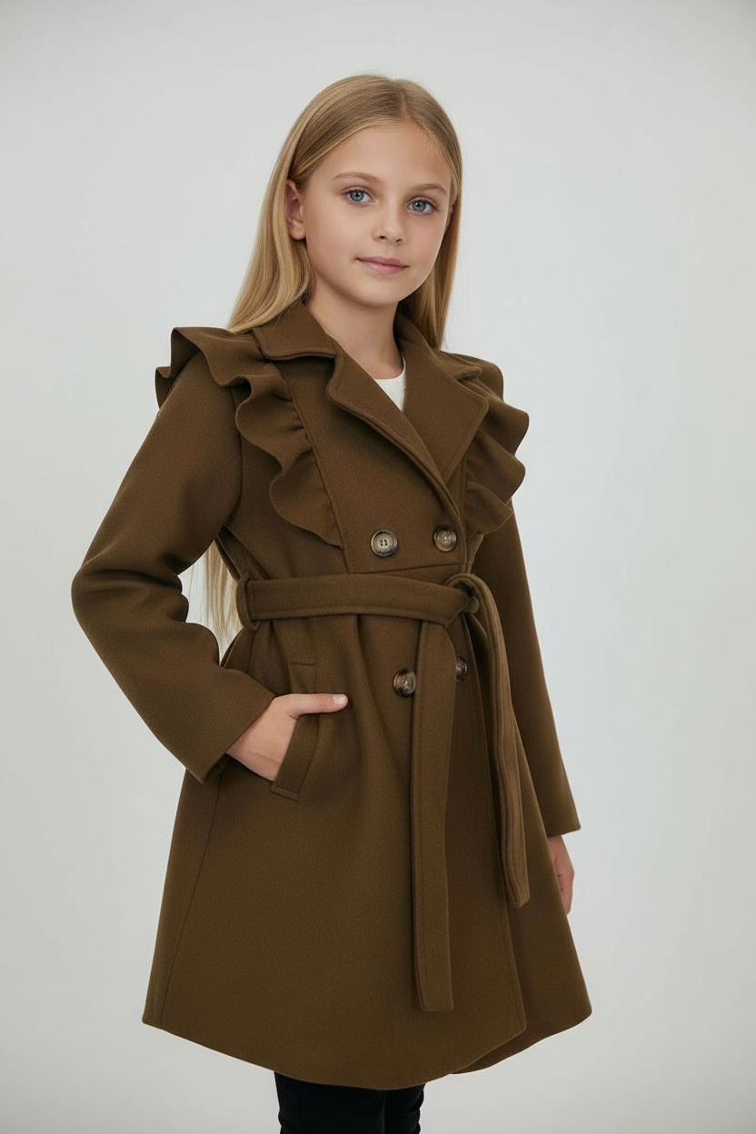 Girls Ruffled Coat
