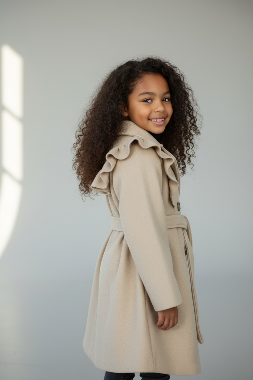 Girls Ruffled Coat
