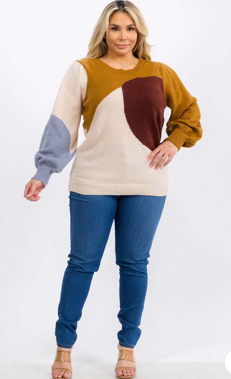 Colorblock Pullover Sweater