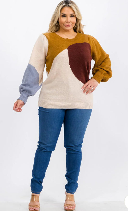 Colorblock Pullover Sweater