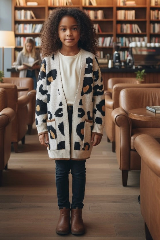 Girls Leopard Cardigan
