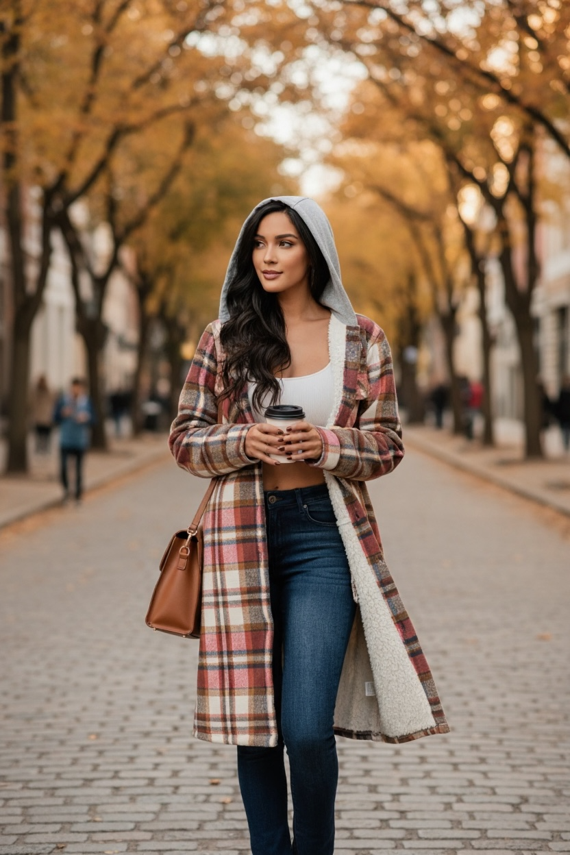 Flannel Jacket W/Pockets & Hoodie